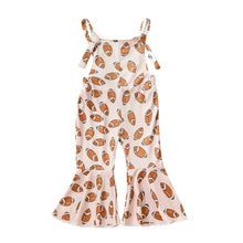 Load image into Gallery viewer, Baby Toddler Girl Jumpsuit Football Print Romper Bell Bottom Tank Romper
