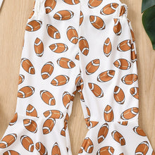 Load image into Gallery viewer, Baby Toddler Girl Jumpsuit Football Print Romper Bell Bottom Tank Romper
