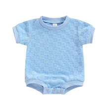 Load image into Gallery viewer, Baby Boys Girls Bodysuit Short Sleeve Crew Neck Checkerboard Summer Playsuit Romper
