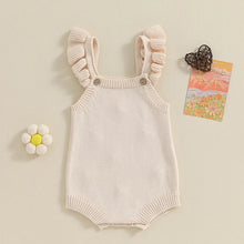 Load image into Gallery viewer, Baby Toddler Girls Knitted Romper Spring Summer Ruffles Floral Embroidery Flowers Jumpsuits Playsuits Clothes
