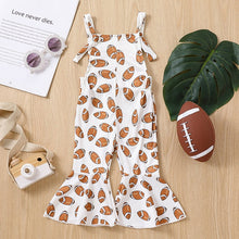Load image into Gallery viewer, Baby Toddler Girl Jumpsuit Football Print Romper Bell Bottom Tank Romper

