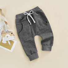Load image into Gallery viewer, Boys Joggers Elastic Waist Adjustable Drawstring Solid Loose Fit Long Pants Baby and Toddler
