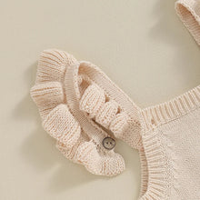 Load image into Gallery viewer, Baby Toddler Girls Knitted Romper Spring Summer Ruffles Floral Embroidery Flowers Jumpsuits Playsuits Clothes
