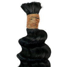 Cargar imagen en el visor de la galería, Jet Black Deep Wave Bulk 100% Human Braiding Hair
