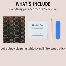 Cargar imagen en el visor de la galería, Brown Press On Nails Short Square Glitter Nude Brown Full Cover 24 Pcs
