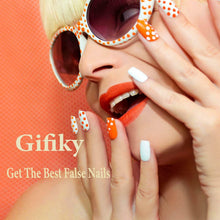 Cargar imagen en el visor de la galería, Gifiky Long Square Press-On Nails 24Pcs Gray Glitter Marble Fake Nails Women
