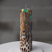 Load and play video in Gallery viewer, 20 oz Leopard/Sunflowers Tumbler
