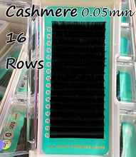Cargar imagen en el visor de la galería, Cashmere PRO Extra Matte Deep Black Lashes 0.05mm【16-lines No-logo】【Best Quality Ever】
