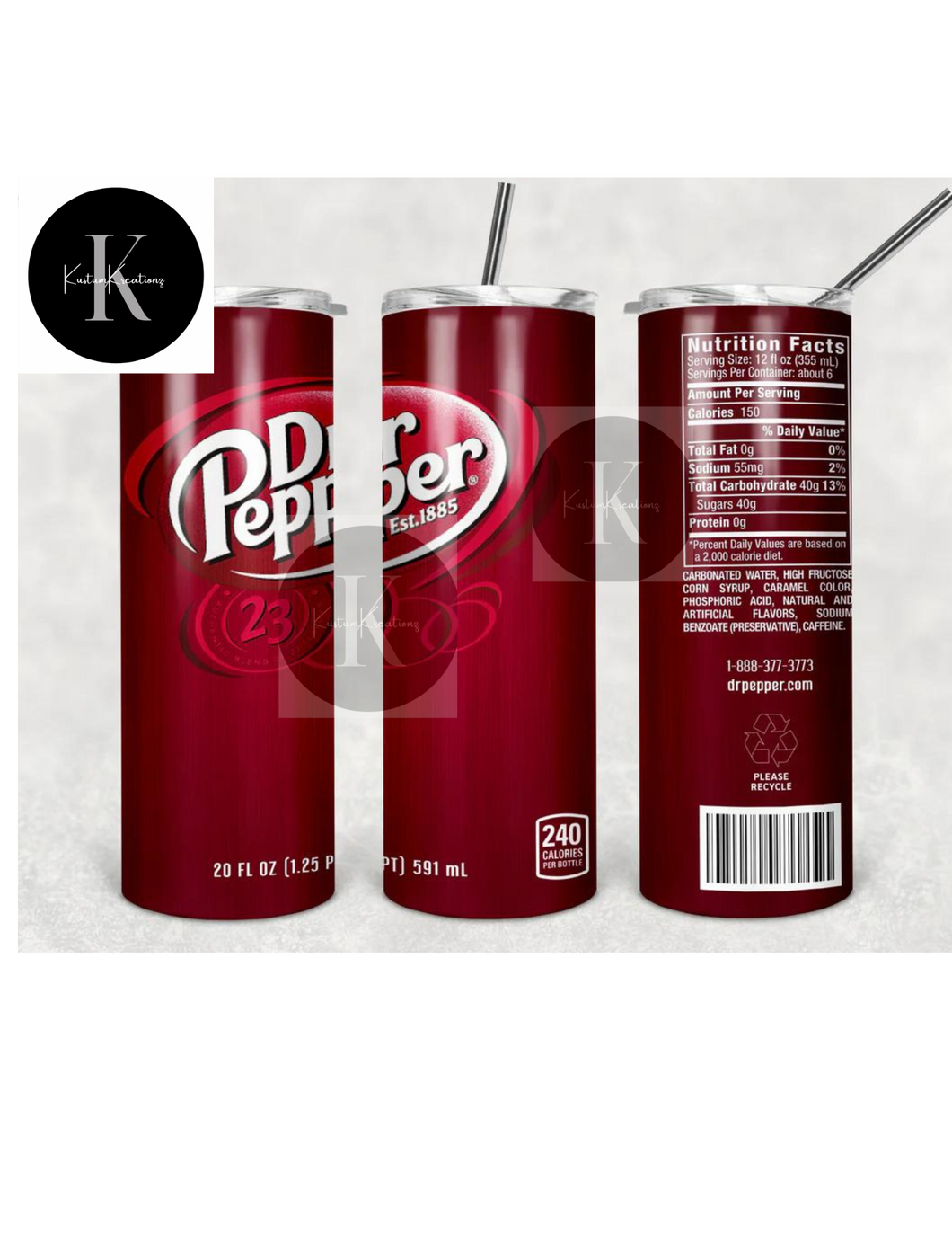 20 oz Dr Pepper Tumbler