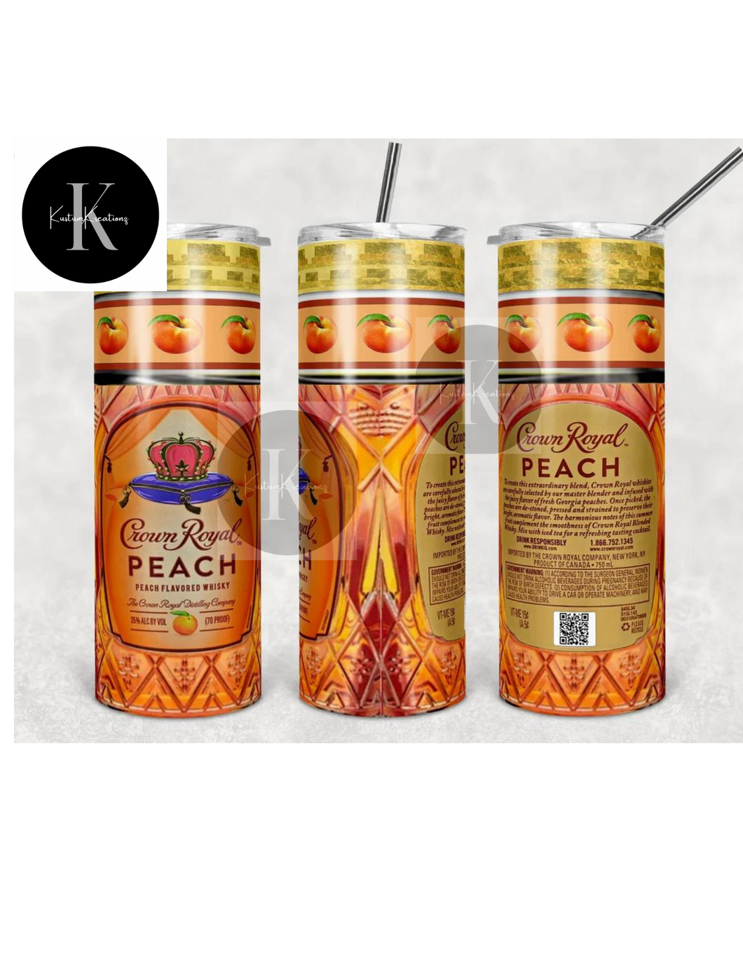20 oz Crown Peach Tumbler